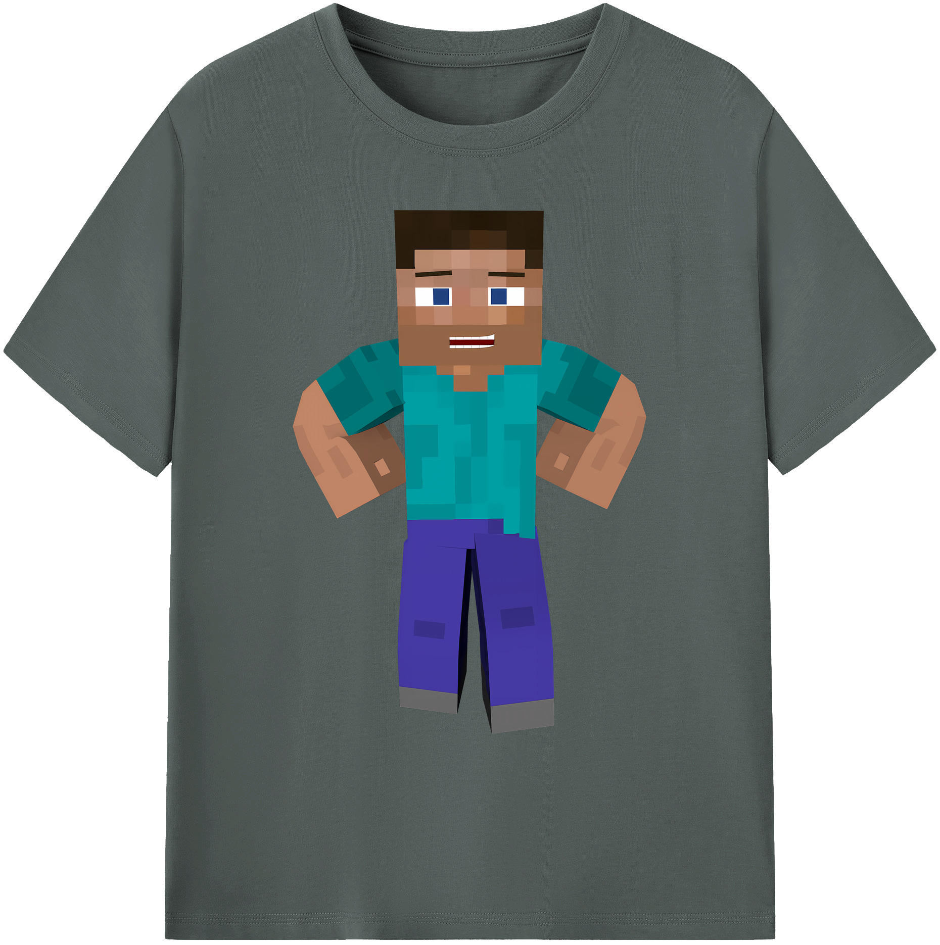 （画像用） マインクラフト ブロックの世界 Minecraft MC Block world 綿100％ メンズ半袖Tシャツ｜肌触りやわらか＆通気性